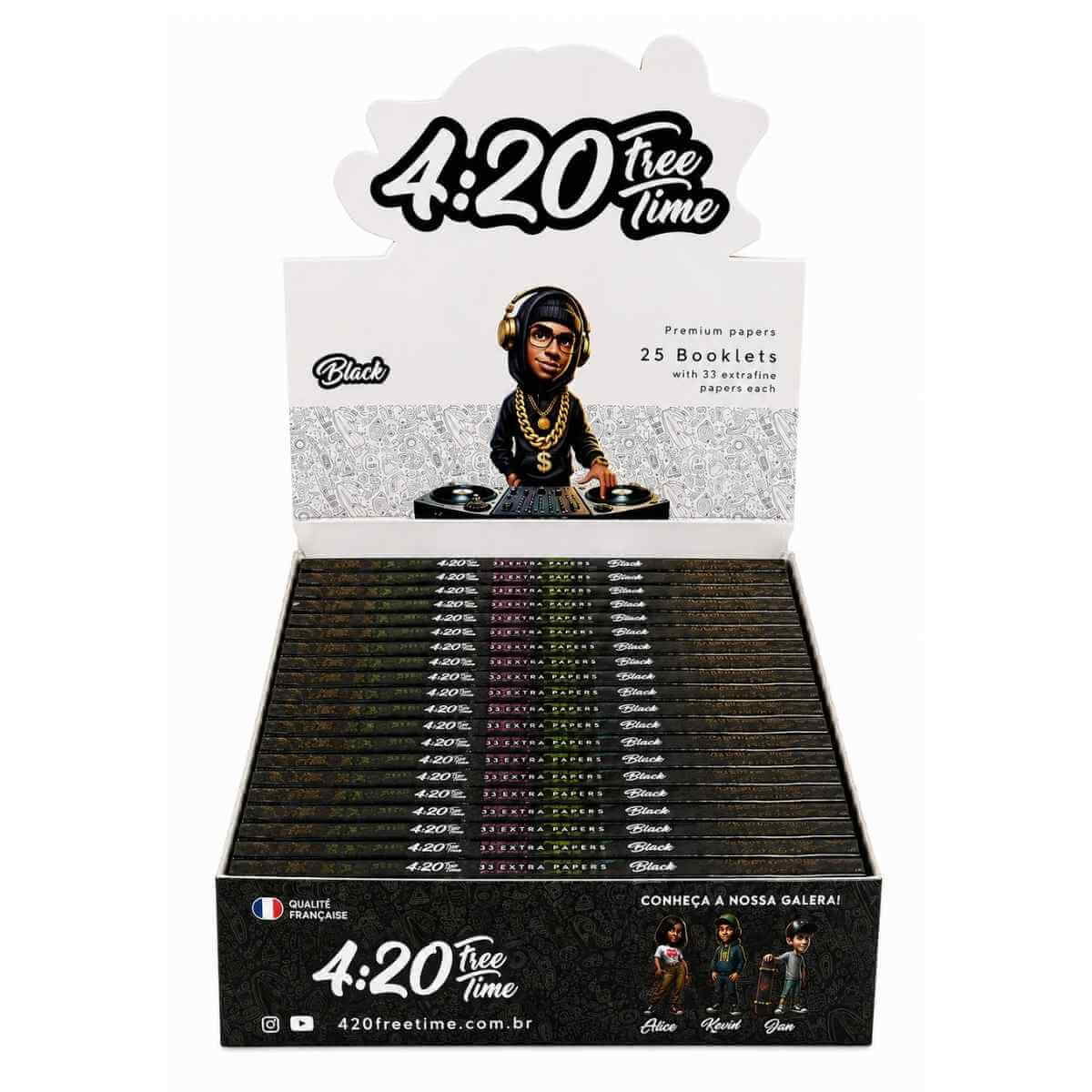 Seda 4:20 Free Time Black King Size - Display c/25 Unidades - Imagem 3