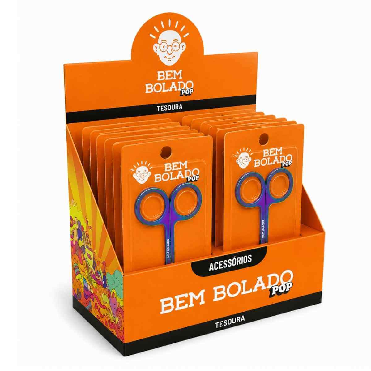 Tesoura Bem Bolado Pop - Display C/10 Unidades
