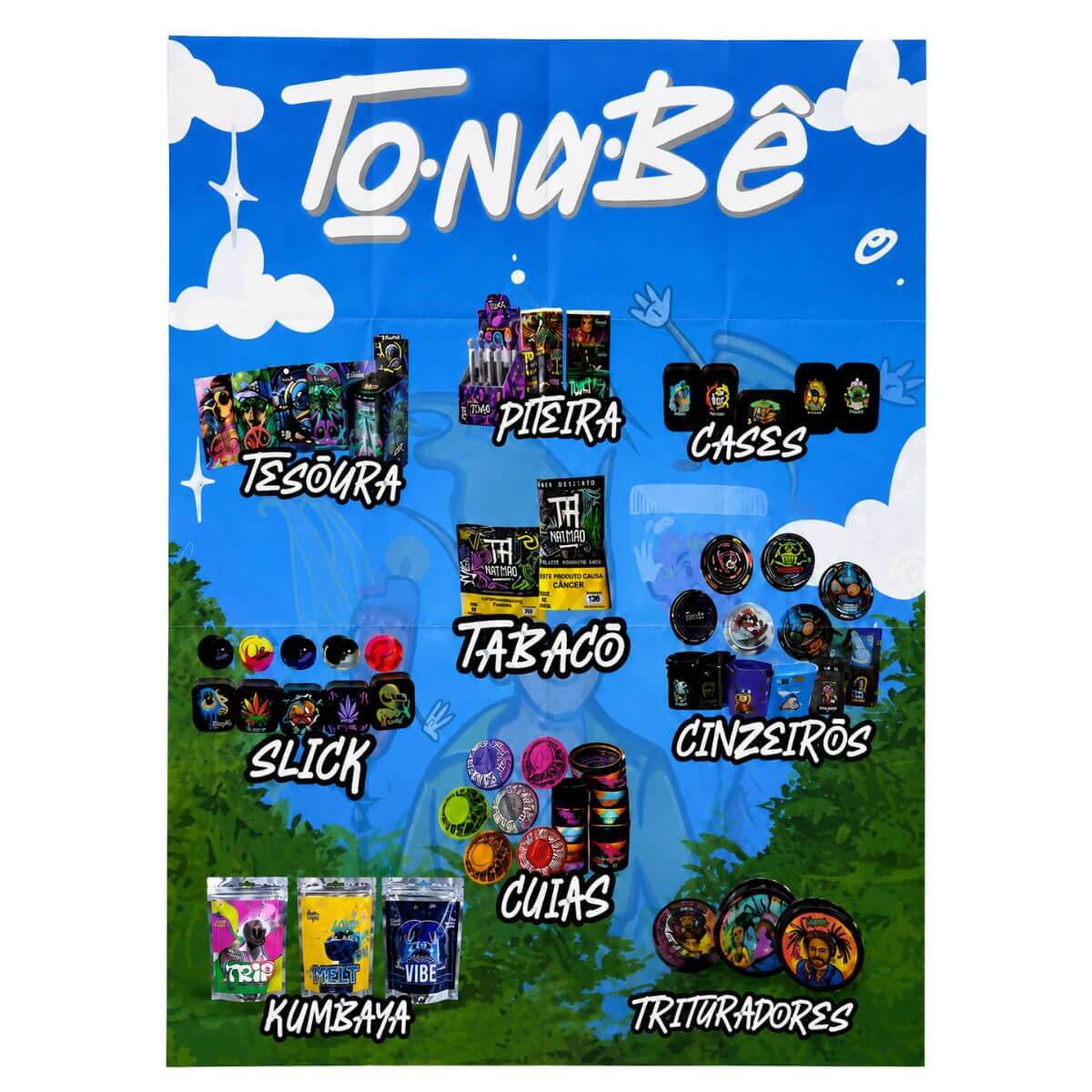 Kit Case Tonabê Full Print C/ Cuia, Piteira, Kumbaya, Tesoura e Adesivo - Imagem 11