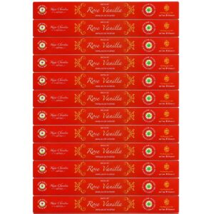 Incenso Shankar Linha Massala Nag Champa Aroma Rosa Vermelha - Display C/12 Unidades