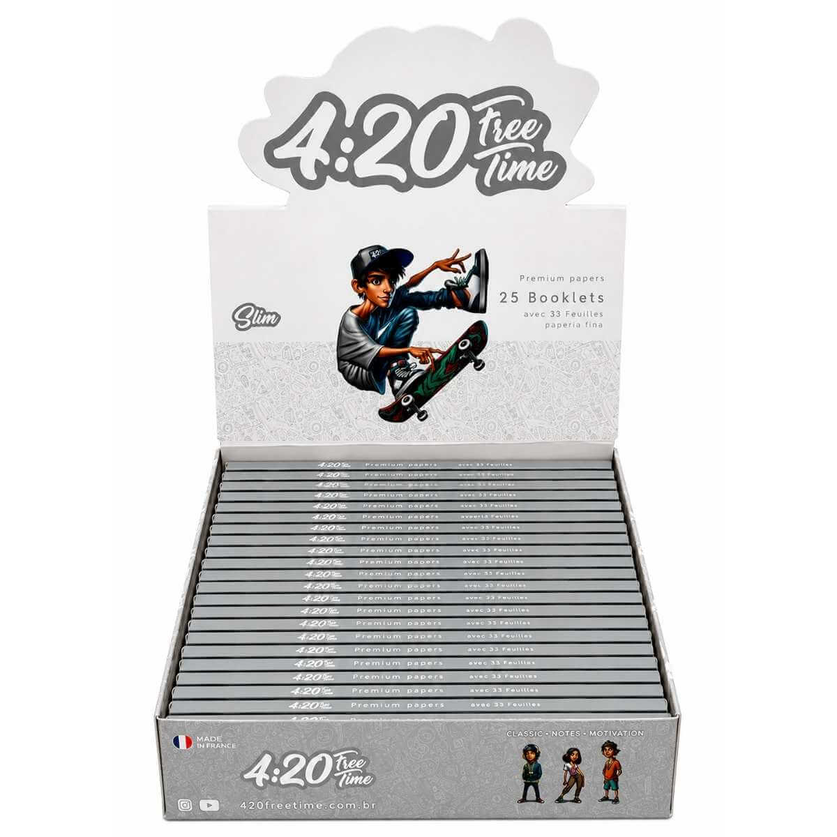 Seda 4:20 Free Time Silver Slim King Size - Display c/ 25 unidades - Imagem 2