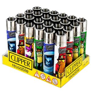 Isqueiro Clipper D24 CP11R Llama Work + LB - Display C/24 Unidades (Grande)