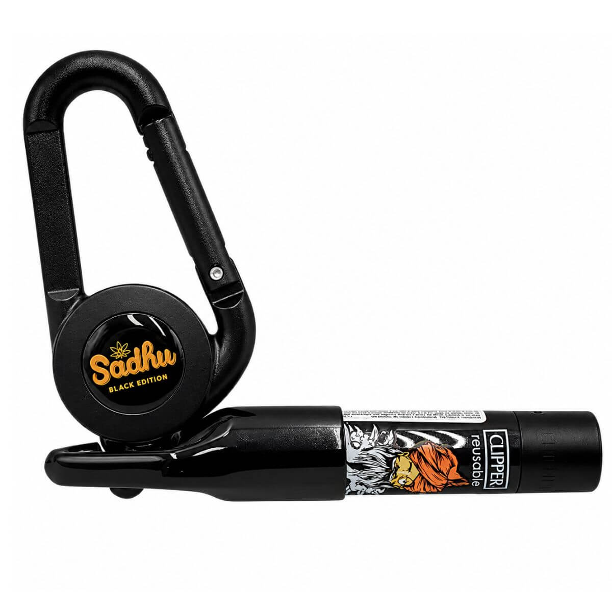 Porta-Isqueiro Mosquetão Retrátil Sadhu Pequeno Black Edition - Display C/30 Unidades - Imagem 4
